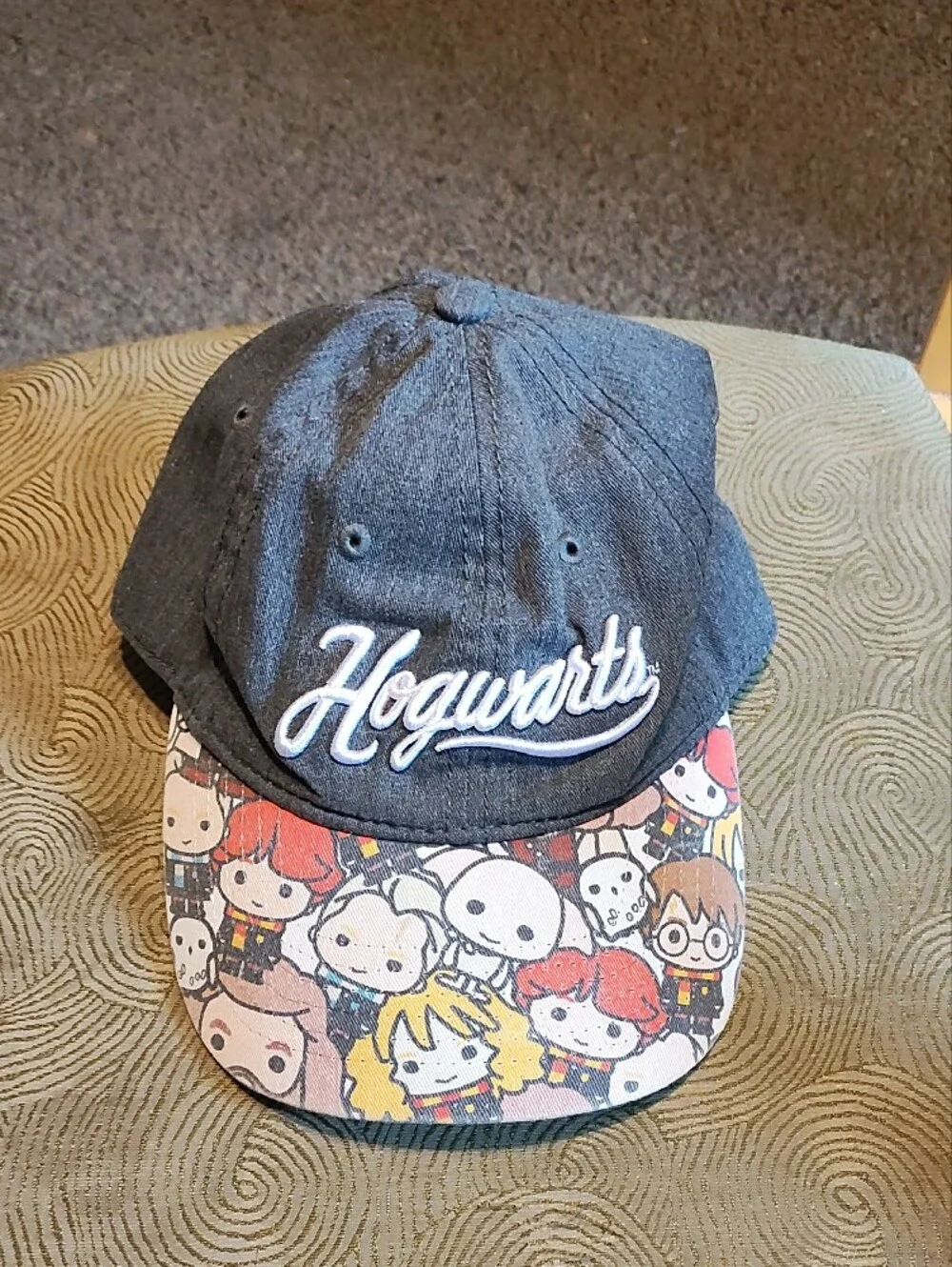 Hogwarts Children's Cap with Character Print Visor - Gray Denim